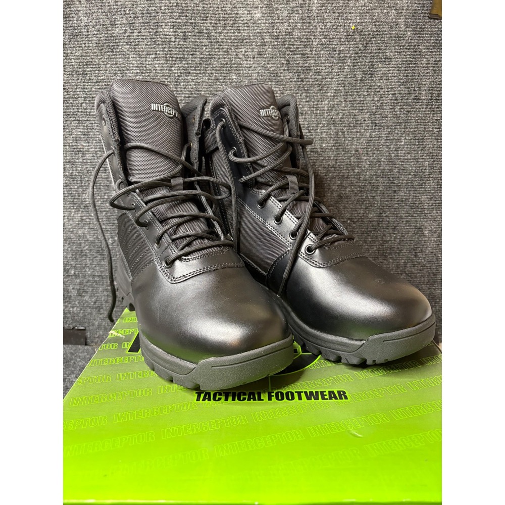 Interceptor Jarret Mens Black Tactical Waterproof Side Zip Boots 662938281 9.5